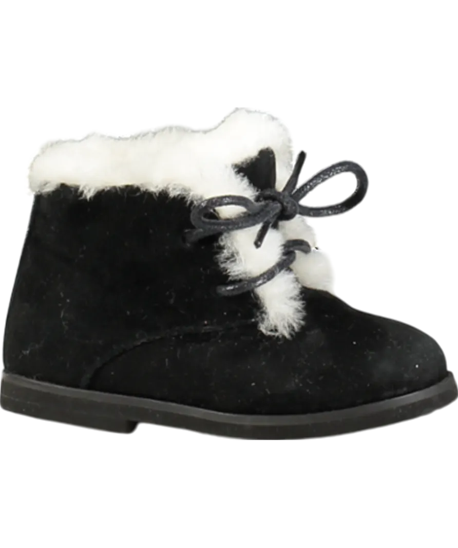 Black Suede Boots With Fur Lining UK 4.5 EU 21 👼