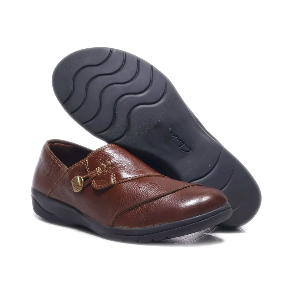 Clarks Cheyn Misha 6 Slip Ons Leather Brown Colour For Women