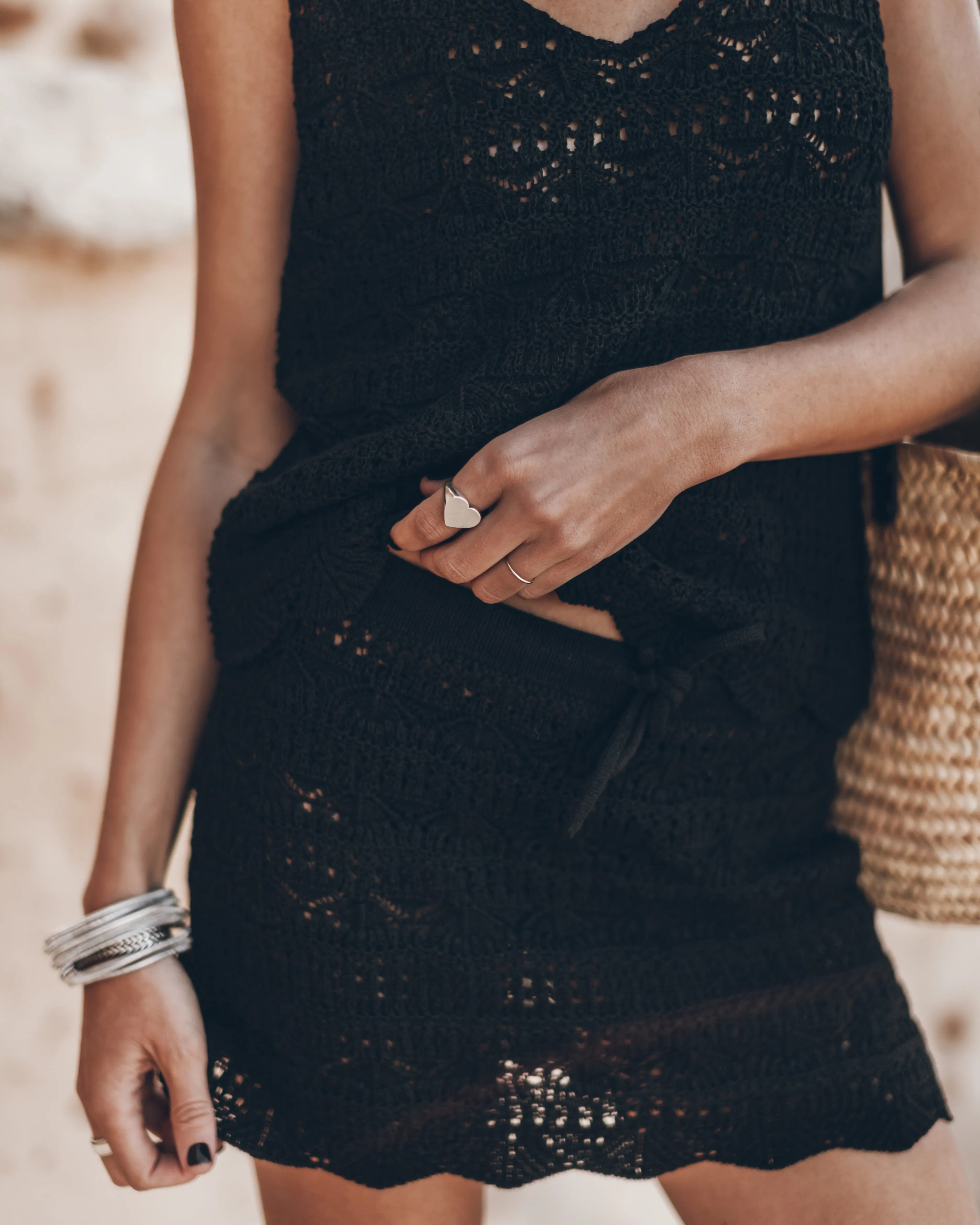 The Black Crochet Skirt