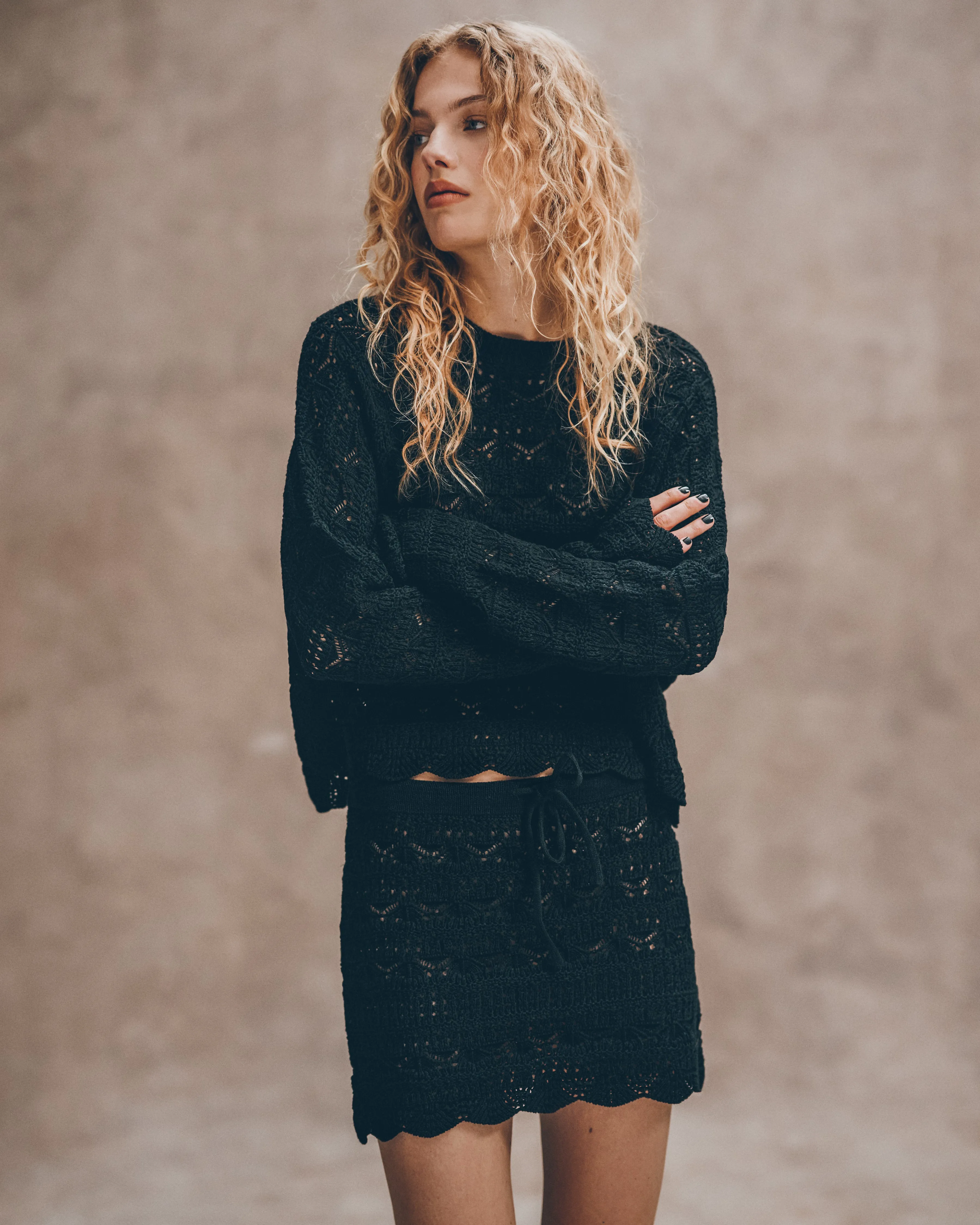 The Black Crochet Skirt